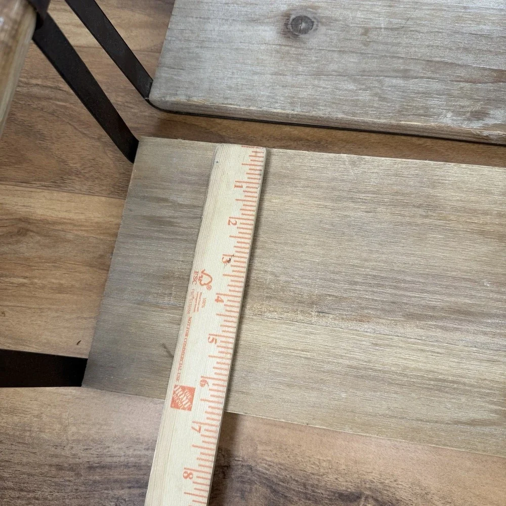 Rustic Farmhouse Large Floating Wall Shelves (2) Metal Wood Cottagecore Prairie